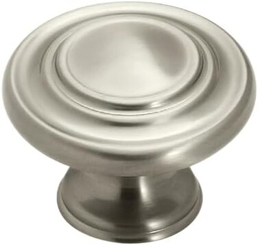 Amerock Inspirations 1-5/16 in (33 mm) Diameter Satin Nickel Cabinet Knob - 10 Pack