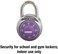Master Lock Purple Combination Locker Lock, 3-Digit Combo Padlock for Gym and School Lockers, Metal Indoor Dial Lock, 1514D