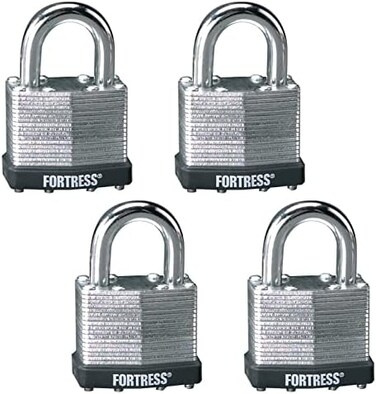 Master Lock 1803Q Fortress Outdoor Padlock with Key, 4 Pack Keyed-Alike