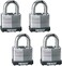 Master Lock 1803Q Fortress Outdoor Padlock with Key, 4 Pack Keyed-Alike