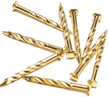M-D Building Products 95653 1-1/4-Inch Screw Nails for Carpet Metal, Brass
