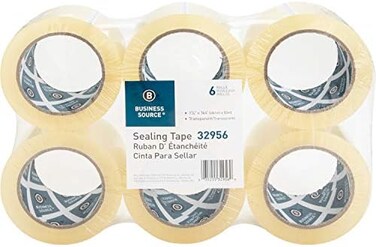 شريط إغلاق الحزمة ثقيل الوزن من Business Source، شفاف (عبوة من 6)
