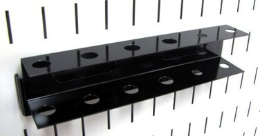 Wall Control Pegboard Screwdriver Holder Bracket Slotted Metal Pegboard Accessory Pegboard and Slotted Tool Board &ndash; Black