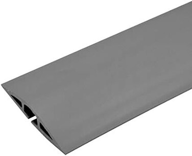 Wiremold C2G Wiremold Floor Cord Management Kit, Corduct, Cord Protector, Wire Organizer and Hider, Rubber Cable Cover and Concealer, Gray, 5 Feet, CDG-5