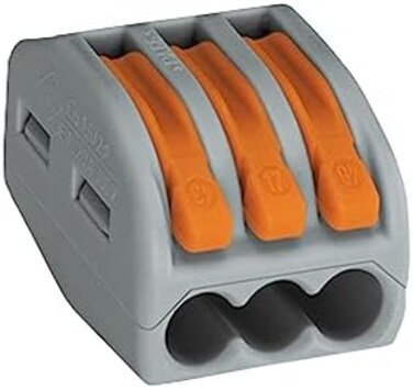 WAGO 222-413 LEVER-NUTS 3 Conductor Compact Connectors