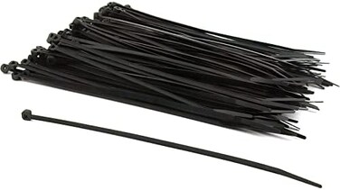 SE 100 Black Nylon Cable Zip Ties lf Locking 3.6mm x 8