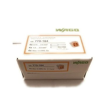 Wago Wire Connector 600 V Clear 4 Conductor 100 / Box