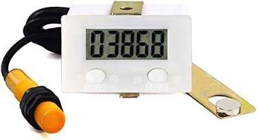 DIGITEN 0-99999 5 Digit LCD Digital Punch Counter with UP Gauge &amp; Proximity Switch Sensor