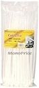 Monoprice Cable Tie 8 inch 40LBS, 100pcs/Pack - White