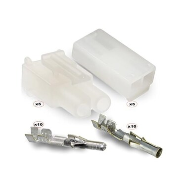 Molex 2-Circuits .093 - Connector, 5 Matched Set,14-20 AWG, Free Hanging, w/Lock
