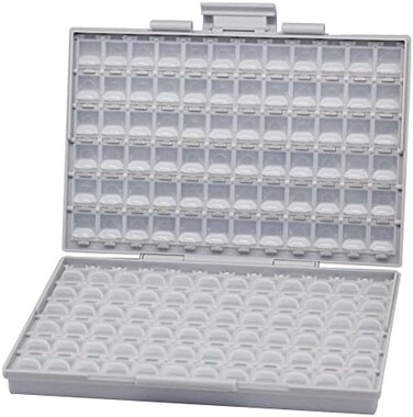 AideTek Box-all Enclosure for Surface Mount Components 1206 0805 0603 0402 0201 Size+ 198 White Labels 144 Compartments with Lid Hold up to 300pcs 1206 Resistor Capacitor