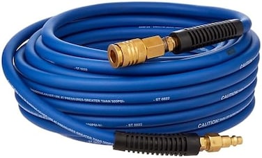 Estwing E1450PVCR 1/4" x 50' PVC / Rubber Hybrid Air Hose with Brass NPT Industrial Fitting and Universal Quick Connect Coupler
