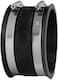 POWERTEC 70149 4 Inch Dust Control Flex Cuff with Steel Hose Clamps, Hose Connector Rubber Cuff Coupler for Woodworking Dust Collection Fittings, Dust Collector Accessories &amp; Machinery, 1 pack- Black
