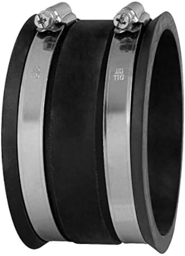 POWERTEC 70149 4 Inch Dust Control Flex Cuff with Steel Hose Clamps, Hose Connector Rubber Cuff Coupler for Woodworking Dust Collection Fittings, Dust Collector Accessories &amp; Machinery, 1 pack- Black