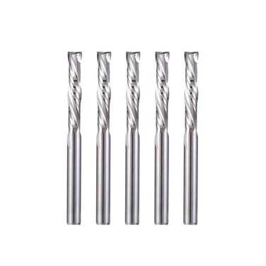 HOZLY 1/8 Inch Shank Carbide End Mills Up &amp; Down Cut CNC Spiral Router Bits 2 Flutes Milling Cutter Compression Router Bit for Engraving Milling Woodworking Pack of 5