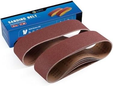 S SATC 12PCS Sanding Belts 4&times;36-Inch Sanding Belt Belt Sander Belt Sander Paper (2 Each of 60, 80, 120,150,240,400 Grits) Aluminum Oxide