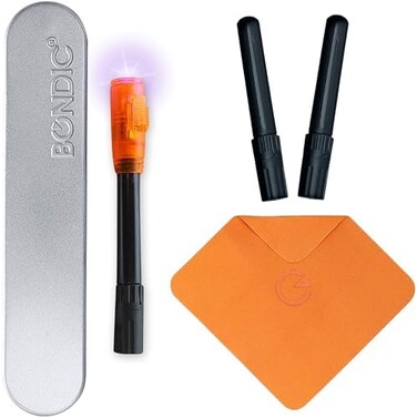 BONDIC Liquid Plastic Welder - LED UV Light Activated Bonding Tool - Waterproof and Heat Resistant - Pro Kit With (3) 4 Gram Adhesive Tubes and Microfiber Cloth