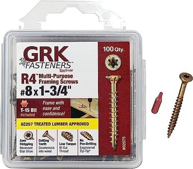 GRK R4 HandyPak Multipurpose Screws, 8 by 1-3/4-Inch, 100-Count (772691020758)