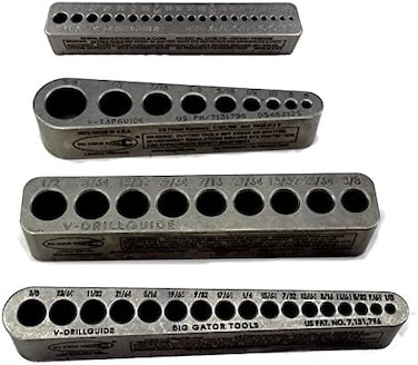 Blue Star Nutraceuticals Big Gator Tools BGT V-4 Pack V-Drill Guide SAE + Number Hole Sizes 4pc Kit