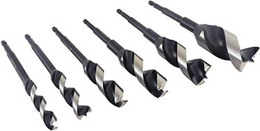 WoodOwl Wood Owl 6 Piece Set OverDrive Fast Boring Ultra Smooth Auger Brad Point Boring Bits Containing the Following Sizes 1/2&rdquo;, 5/8&rdquo;, 3/4&rdquo;, 7/8&rdquo;, 1&rdquo; and 1 1/4&rdquo; 00706