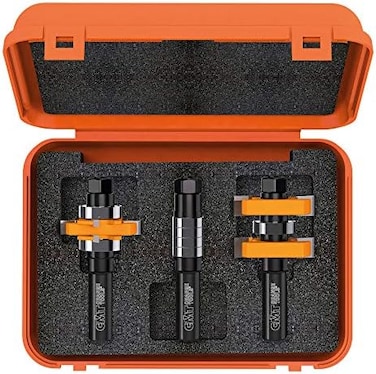 CMT 800.625.11 Adjustable Tongue &amp; Groove Bit Set For Mission Style Cabinet Doors, 1/2-Inch