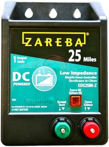 شاحن سياج كهربائي منخفض المقاومة للبطارية من زاريبا EDC25M-Z 25 ميل