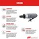 Ingersoll Rand 308B Air Straight Die Grinder, 1/4", 25,000 RPM, 0.33 Hp, Ball Bearing Construction, Safety Lock, Composite Housing, Lightweight Power Tool, Gray