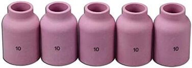 RIVERWELD 53N88#10 5/8" Orifice Large TIG Gas Lens Alumina Nozzle Ceramic Cups Fit SR DB WP 9 17 20 18 26 TIG Welding Torch 5pk