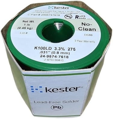 Kester443-845 24-9574-7618 K100Ld Lead-Free No Clean Wire Solder.031 Diameter-Low Cost Alloy