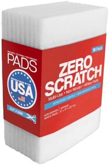 Peachtree Woodworking Supply White Non Scratch Non-Woven Cleaning/Polishing Pads for Multi Purpose Use in Your Home &bull; Workshop or DIY Garage Shop Made in The USA