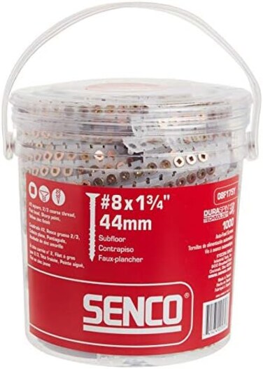 براغي براغي براغي دائرية الشكل من Senco 08F175Y مقاس 8 في 1-3/4 بوصة للخشب (1 000 لكل صندوق)