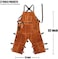 QeeLink Leather Welding Apron Split Leg for Men - Heavy Duty Spark   Flame   Heat Resistant Bib Apron, Brown, 24 x 52-inch