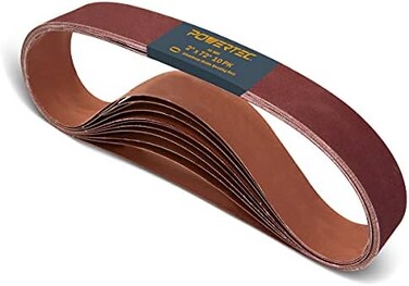 POWERTEC 111550 2 x 72 Inch Sanding Belts   60 Grit Aluminum Oxide Sanding Belt   Premium Sandpaper &ndash; 10 Pack