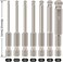 Toolcool 7pcs Metric Ball End Hex Screwdriver Bit Set 1/4 Inch Hex Shank Ball End Allen Driver bits Magnetic 65MM Length 2MM 2.5MM 3MM 4MM 5MM 6MM 8MM