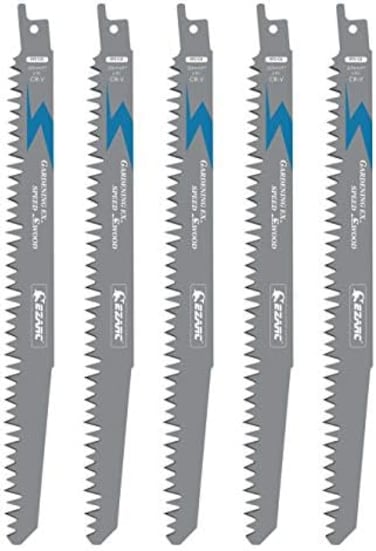 EZARC Wood Pruning Reciprocating Saw Blade, Sawzall Blades R931GS 6TPI 225mm (5-Pack)