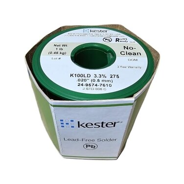 Kester 24-9574-7610 K100LD Lead-Free No Clean Wire Solder.50cm Diameter-Low Cost Alloy