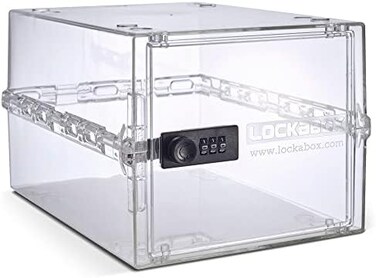 Lockabox One   Compact and Hygienic Lockable Box for Food, Medicines and Home Safety (Crystal)