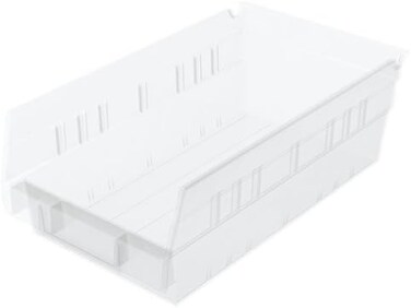 Akro-Mils 30130 12-Inch by 6-Inch by 4-Inch Clear Plastic Nesting Shelf Bin Box, 12-Pack