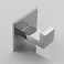 Flybath Coat Hook SUS 304 Stainless Steel Square Towel Robe Hooks Wall Mounted Self Adhesive (No Drilling), Mirror Polished - 2 Pack