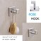 TASTOS 5YVH Stainless Steel Hook Brushed Silver, Acrylic