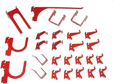 Wall Control KT-200-DLX R Slotted Storage Panel Deluxe Hook Kit, Red