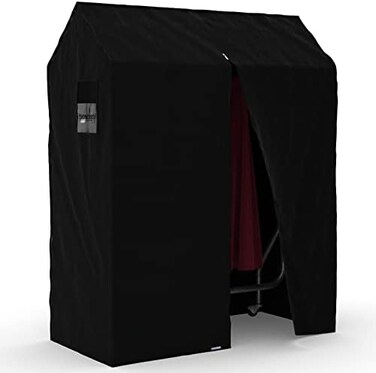 HANGERWORLD Clothes Rack Cover - 4ft Wide, Breathable Nylon, Black with Zipper (Cover Only)