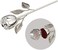 Elegance Long Stem Rose Ring Holder, 9", Silver