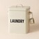 LA JOLIE MUSE (Cream) - Laundry Detergent Powder Storage Tin Box, 4 FREE Mesh Bags, Mothers Day Gifts for Laundry Room Decor, 23cm High, Cream