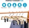 JS HANGER Natural Finish Wooden Pant Hangers with Anti-rust Hook and 2-Adjustable Clips, 5-Pack