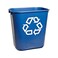 Rubbermaid Commercial Products FG295573BLUE Plastic Resin Deskside Recycling Can, 3.5 Gallon/13 Quart, Blue Recycling Symbol