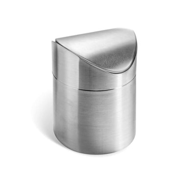 LOVEINUSA Mini Trash Can, Countertop Trash Can with Lid Tiny Trash Can Mini Table Trash Can Recycling Brushed Stainless Steel, 1.5 Liter / 0.4 Gallon for Bathroom,Office,Kitchen,Desk,Coffee Table