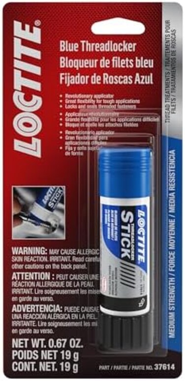 Loctite 248 Blue Threadlocker Glue Stick: All-Purpose, Medium-Strength, Anaerobic, No Drip, General Purpose, Works on All Metals   Blue, 19 Gram Wax Stick (PN: 37614-504466)