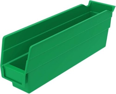 Akro-Mils 30110 Plastic Nesting Shelf Bin Box, (12-Inch x 3-Inch x 4-Inch), Green, (24-Pack)