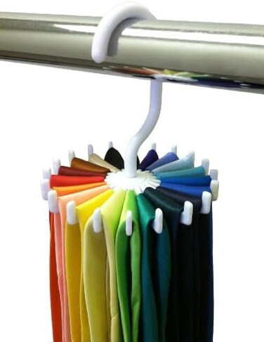 Closet Complete Twirling Tie Rack/Hanger Organizer/Belt Rack, Rotates 360 Degrees, Holds 20 Ties or Belts